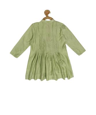 Green Brocade printed THE MACAW KING KURTA SET 6