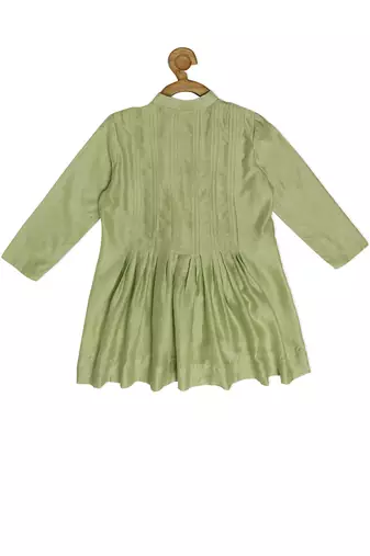 Green Brocade printed THE MACAW KING KURTA SET