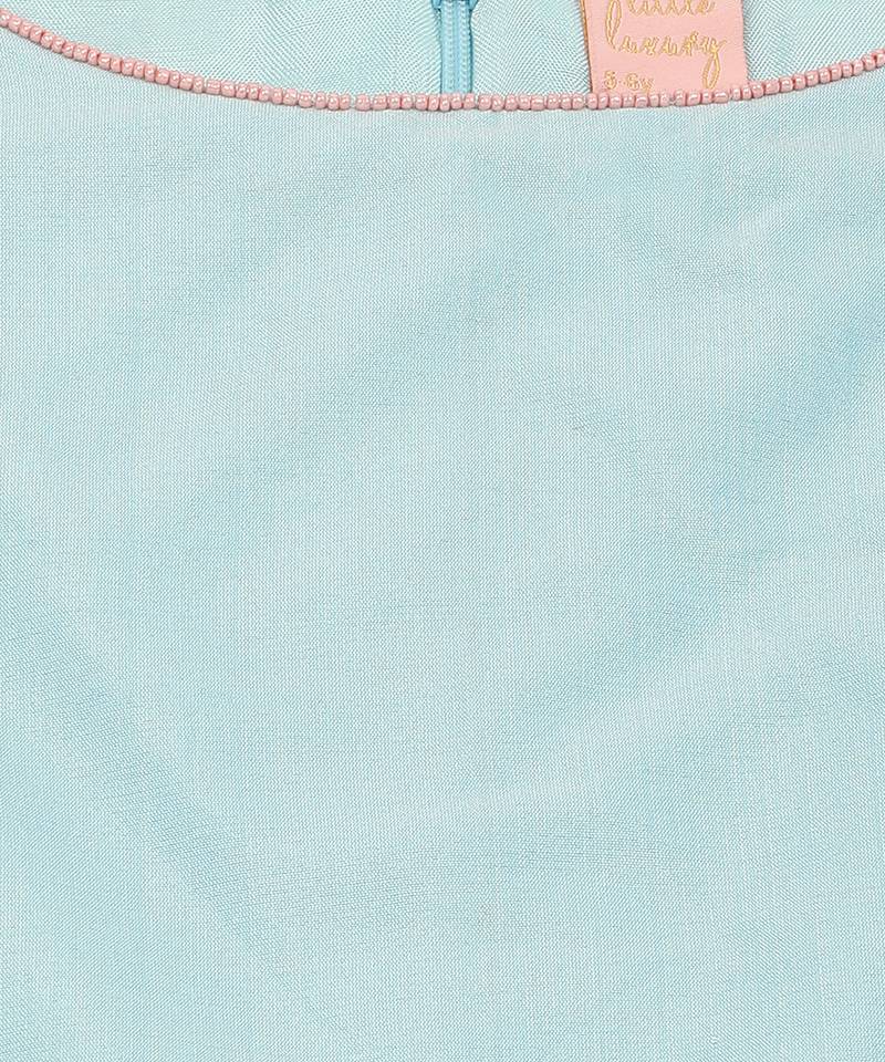 Blue cotton silk plain PALE BLUE CROP TOP