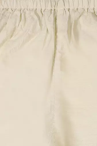 Beige cotton silk plain IVORY KURTA & PYJAMA SET