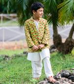 Green Brocade printed BIRD OF PASSAGE BLAZER