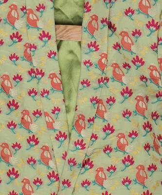 Green Brocade printed BIRD OF PASSAGE BLAZER 4