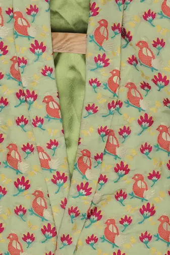 Green Brocade printed BIRD OF PASSAGE BLAZER