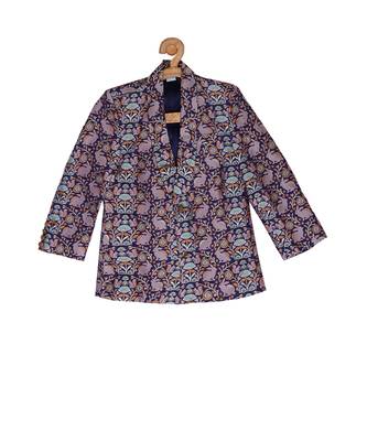 Blue Brocade printed LIVELY FOREST TUXEDO 1