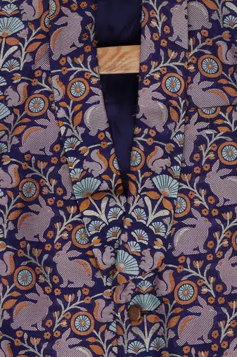 Blue Brocade printed LIVELY FOREST TUXEDO