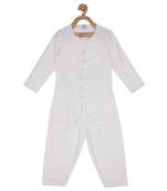 White cotton silk plain PEARL KURTA & PYJAMA SET