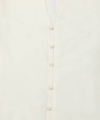 White cotton silk plain PEARL KURTA & PYJAMA SET 3