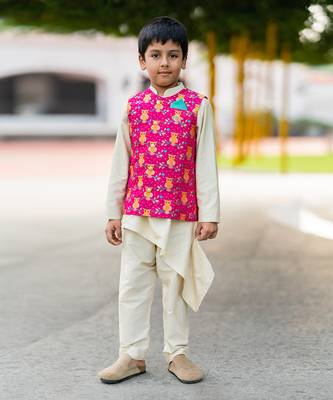 Pink Brocade printed OWL BANDI 1