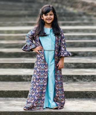 Blue Brocade printed HAPPY WILDERNESS SHRUG 2