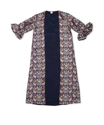 Blue Brocade printed HAPPY WILDERNESS SHRUG 1