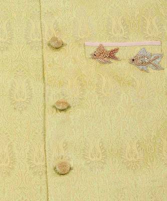 Green Silk embroidered FLYING FISH BANDI 8