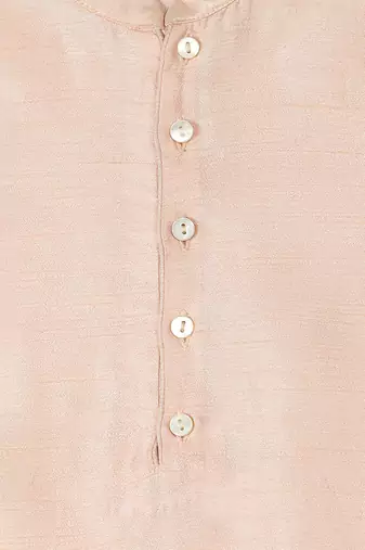 Peach Cotton plain FLYING DHOTI KURTA SET