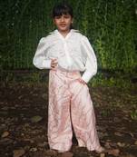 white Silk embroidered CAT MEOW SHIRT