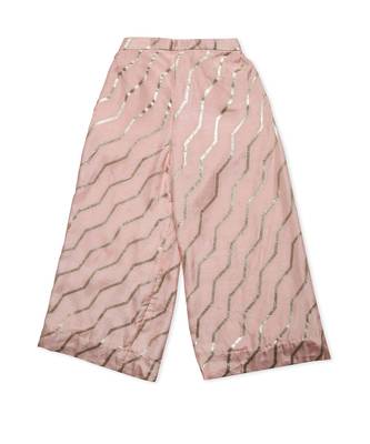 peach Silk printed ZIGZAG PANT 2