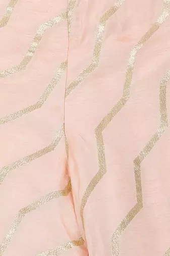 peach Silk printed ZIGZAG PANT