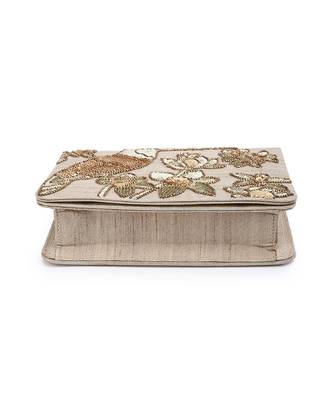 Sequin toucan gold clutch 4