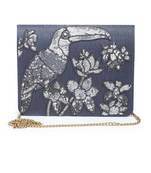 Sequin Toucan grey clutch