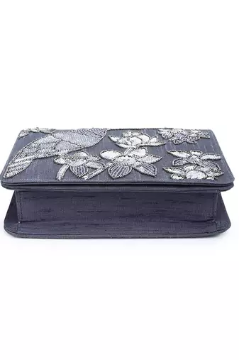 Sequin Toucan grey clutch