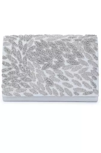 Silver sizzle clutch