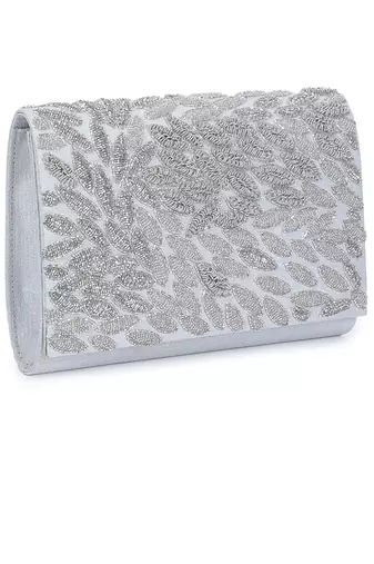 Silver sizzle clutch