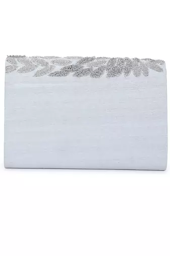 Silver sizzle clutch