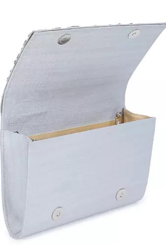 Silver sizzle clutch