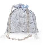 Silver Zardosi potli