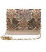 Unique design gold clutch