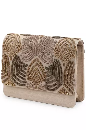 Unique design gold clutch