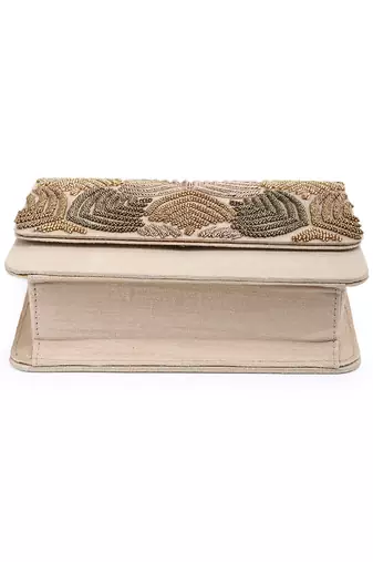 Unique design gold clutch