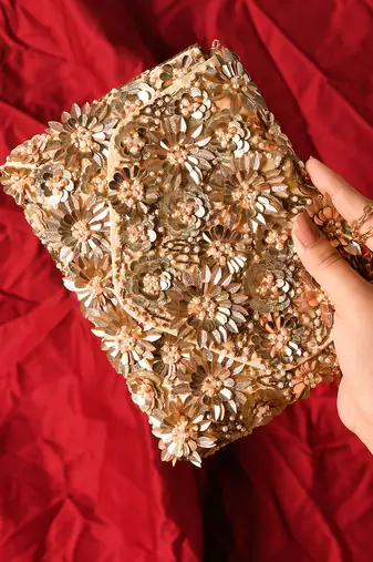 Blaze sequin clutch