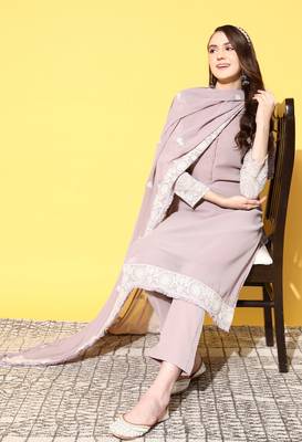 Lavender chikankari georgette salwar 1