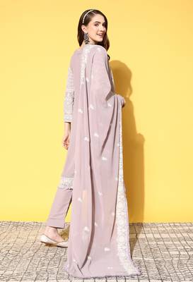 Lavender chikankari georgette salwar 2