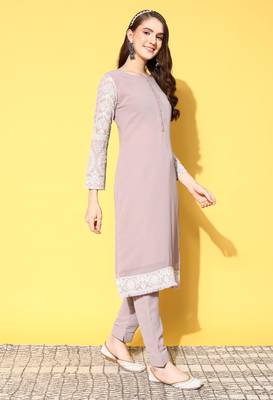 Lavender chikankari georgette salwar 3