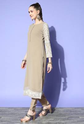 Beige chikankari georgette salwar 3