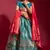 Aqua-blue woven silk semi stitched lehenga