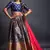 Navy-blue woven silk semi stitched lehenga