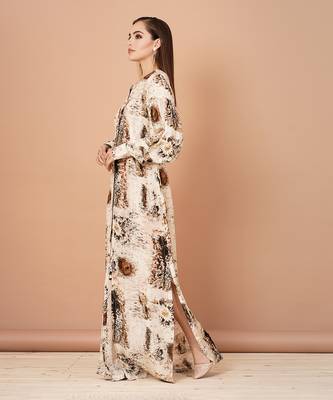 Beige,Brown And Gold Long Tunic 2