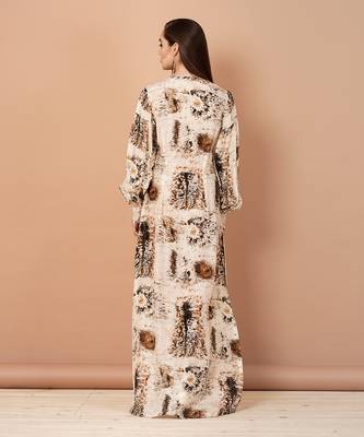 Beige,Brown And Gold Long Tunic 3