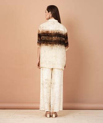 Beige And Gold Shirt And Pants Set 3