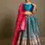 Blue woven silk semi stitched lehenga