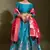 Aqua-blue woven silk semi stitched lehenga
