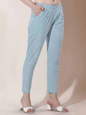 Grey White Floral Jaipuri Printed Cotton Tunic With Pant 5