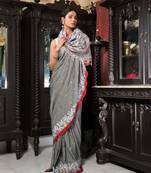 Light Grey Pure Cotton Handwoven jamdani