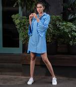 Azure Blue Shirt Dress