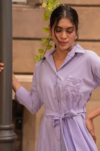 Lilac Shirt Dress