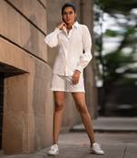 White Shirt With Elasticated Sleeves