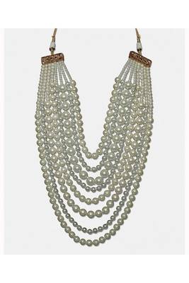 Gold Plated Pearl Multi Layered Long Necklace 1