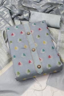 Grey Zari Woven Banarasi Salwar