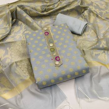 Grey Zari Woven Banarasi Salwar 1